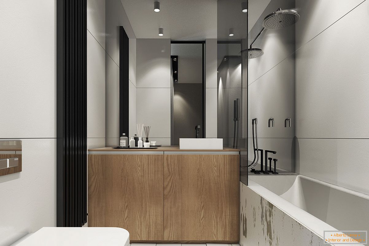 Дизајн купатила за мали апартман у скандинавском стилу - фотографија 2