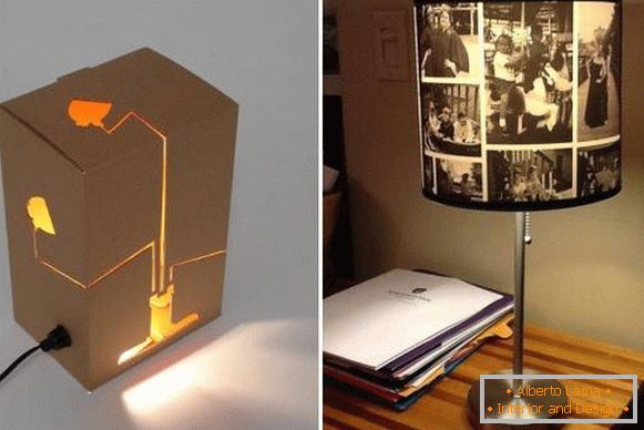 Столне лампе од картона и фотографије