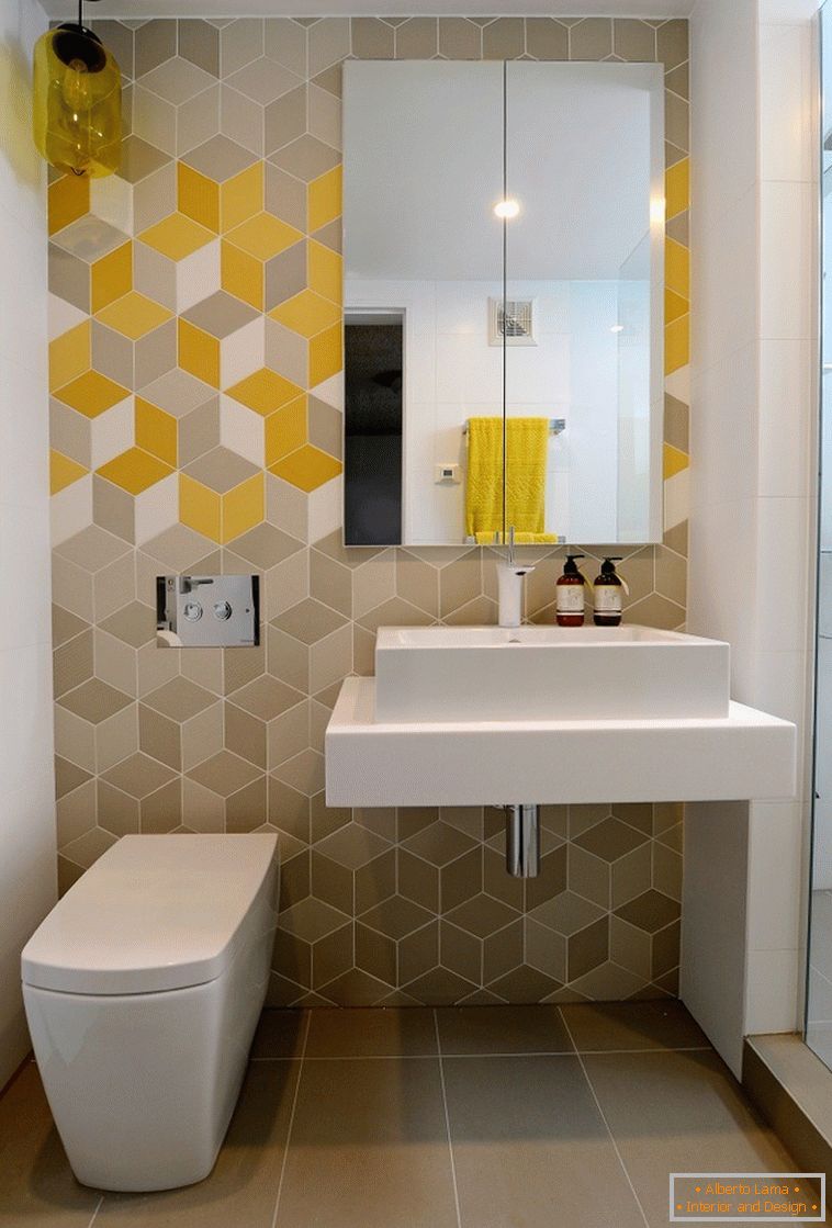 Геометријски узорак у дизајну купатила