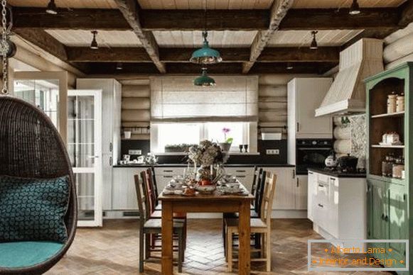 Унутрашњост дрвене куће унутра - фотографије у скандинавском стилу
