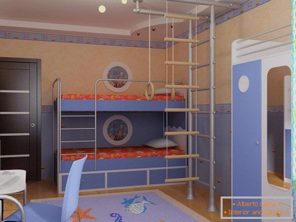 Унутрашњост дечије собе за ученика, фото 57