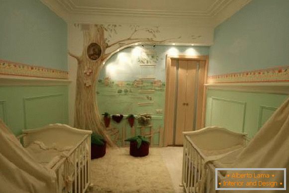 унутрашњост дечије собе са два кревета, фотографија 49