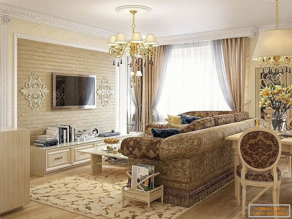 Избор боја у дизајну дневне собе у класичном стилу