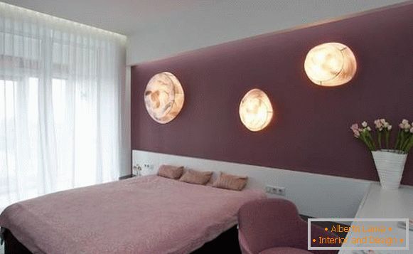 Хигх-тецх стил - фото завесе у спаваћој соби