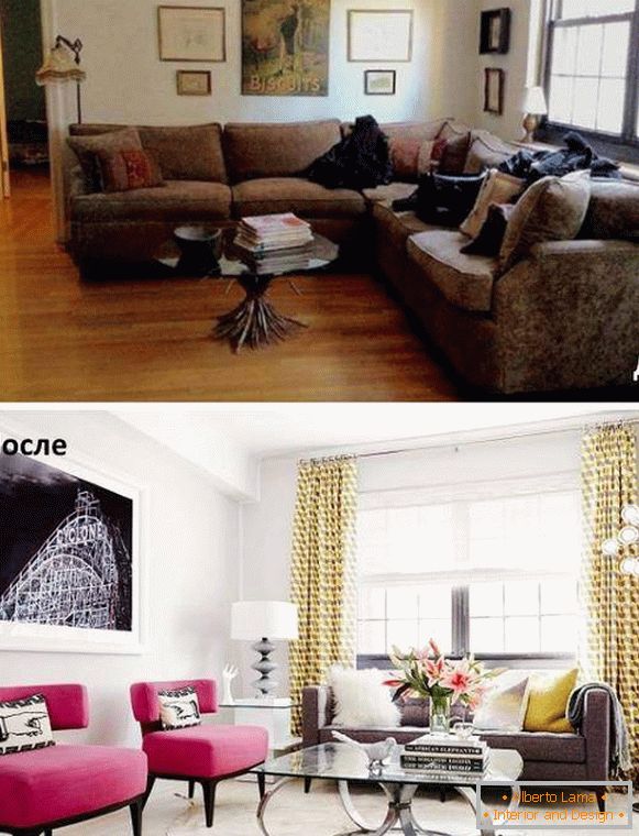 Како уредити намештај у дневној соби - фотографије пре и после реконструкције