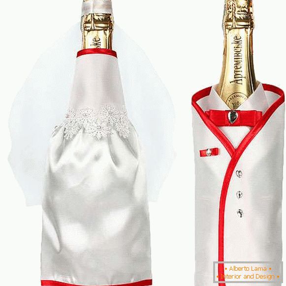 Како украсити венчање бочице шампањца својим рукама - најбоље идеје са фотографијом