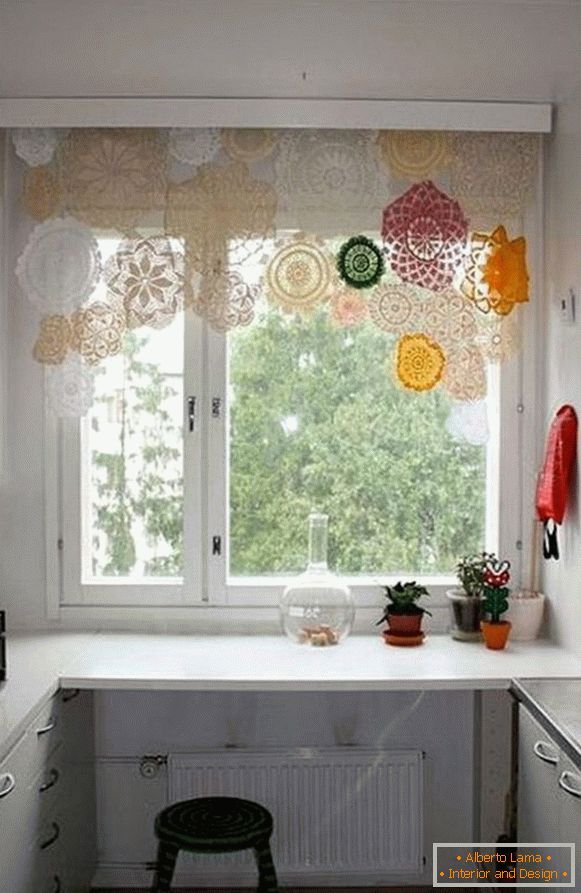 прекрасне завесе у кухињи, фото 36