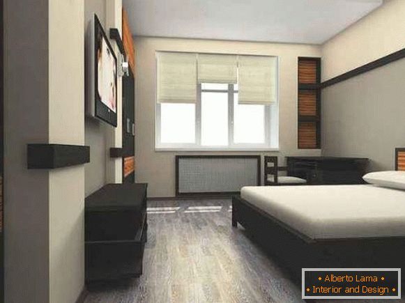 Дизајн спаваће собе двособног стана у минималистичком стилу