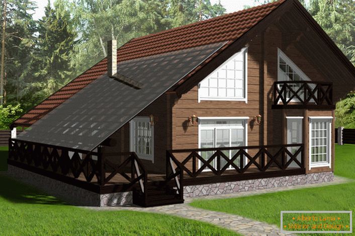 Пројекат сеоске куће у скандинавском стилу је дипломски рад дипломираног одсека дизајна Московског универзитета.