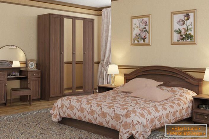 Непрекидни ентеријер спаваће собе у стилу Арт Ноувеау наглашава правилно одабран модуларни намештај.
