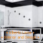 Црно-бијели кавез у дизајну купатила