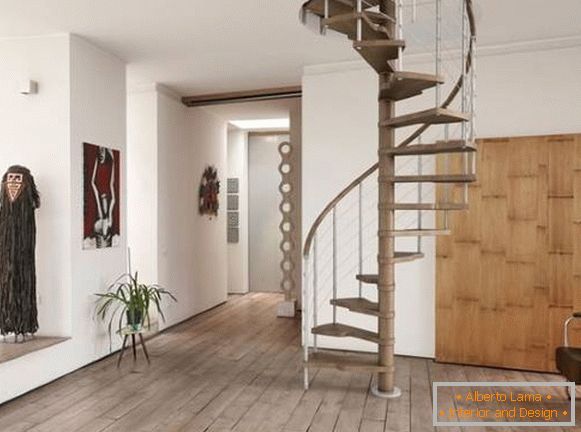 Прекрасна стубишта у кући - савремени дизајн спиралног степеништа