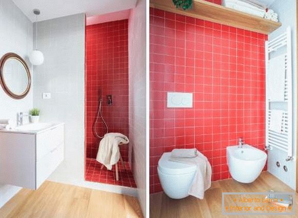 Како лепо направити купатило - фотографија црвене плочице