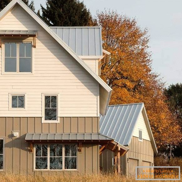 Коју боју обојити фасаду приватне куће - фотографија двоспратне куће