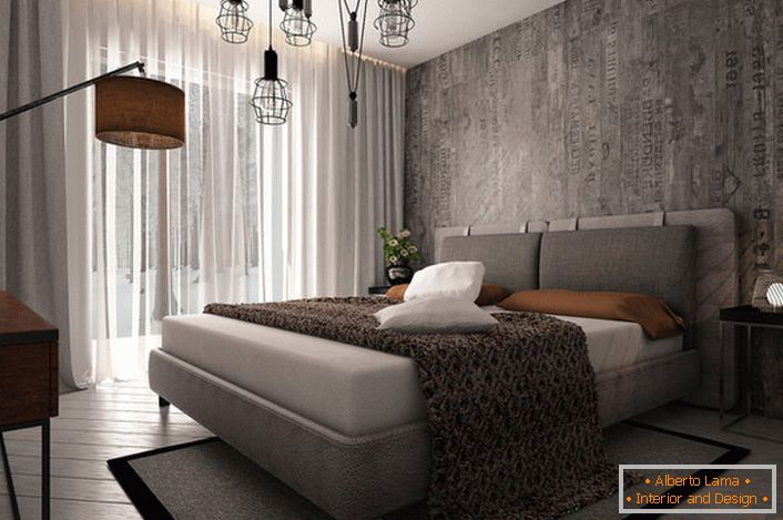 Пример добро изабране расвете за спаваћу собу у стилу поткровља.