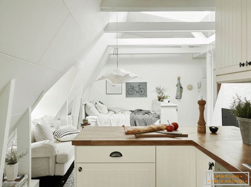 Нестандардна веза спаваће собе са кухињском површином у Шведској