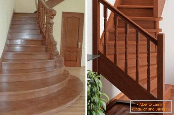 Које су дрвене степенице у приватној кући - фотографије у различитим стиловима