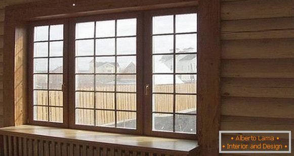 Дрвени окови за прозоре унутар куће, фотографија 3