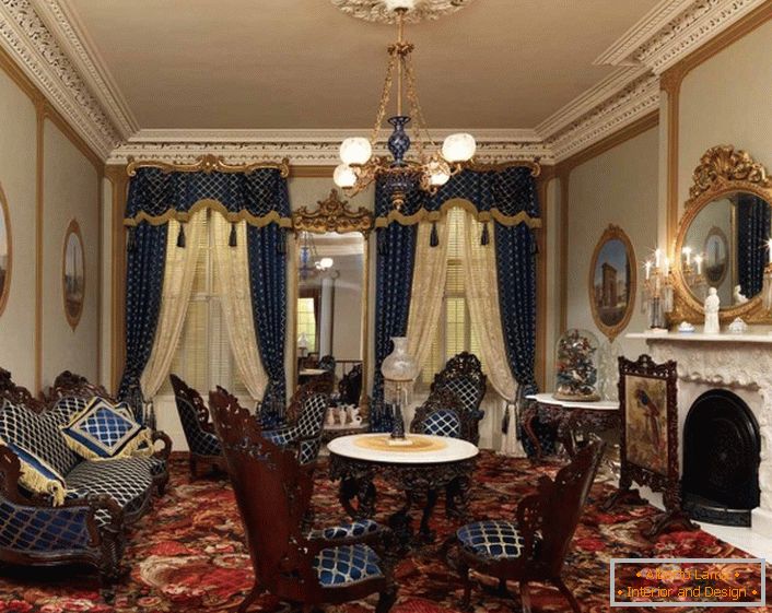 Одличан пример избора намештаја за дневни боравак у барокном стилу.
