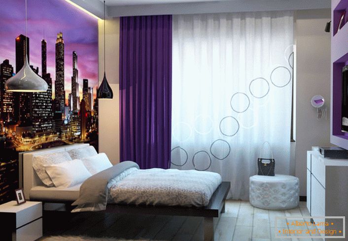 Модеран ентеријер спаваће собе је удобан, практичан и удобан. 