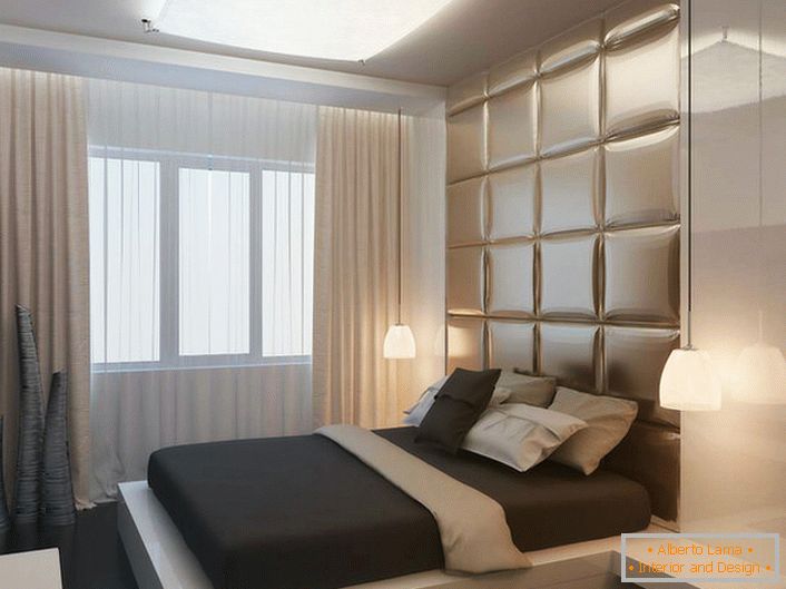 Дизајн пројекат спаваће собе у стану уобичајене зграде у близини Москве.