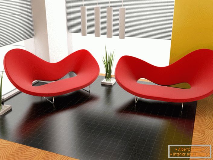Занимљиве светле фотеље бизарног облика за дизајн у стилу авантгарде. 