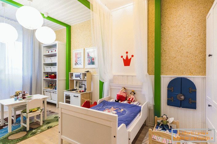 Скандинавски стил дечије собе у земљи.