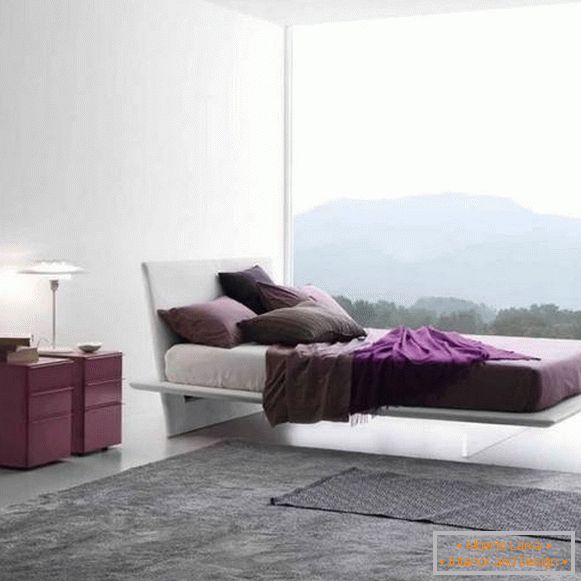 Модеран кревет са провидним ногама