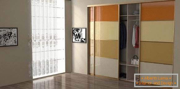 Уграђени одјевни простор - дизајн фотографија у спаваћој соби са стаклом