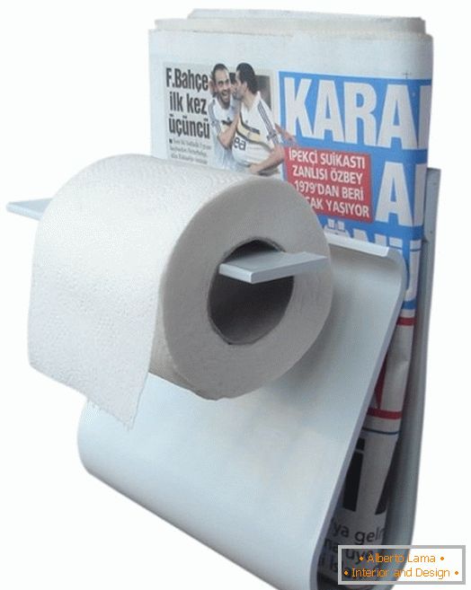 Носач тоалет папира са полицом за новине