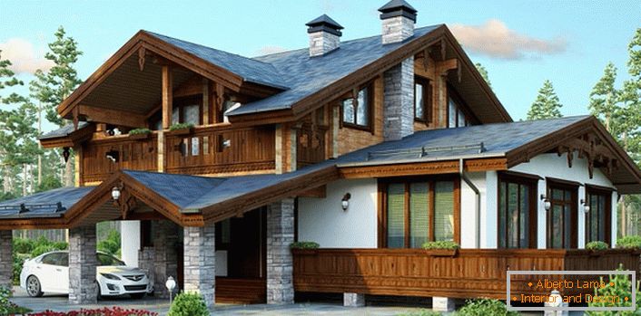 Пројекат куће у стилу коче је идеална варијанта приградских некретнина.