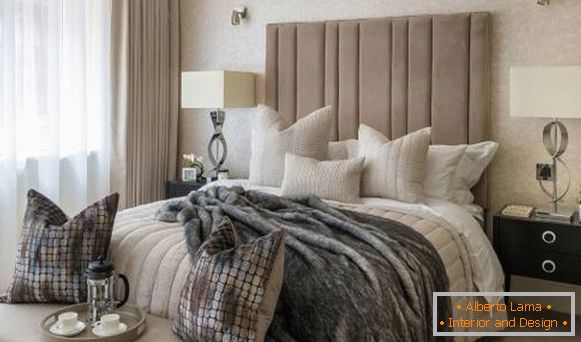 Ентеријер спаваће собе у модерном стилу и луксузни декор