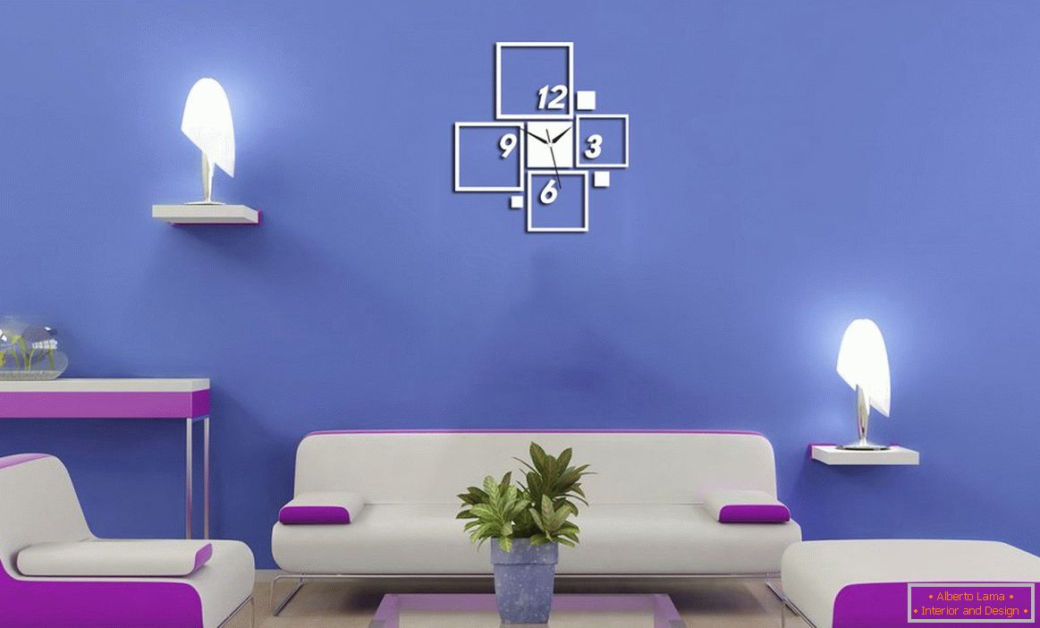 Плава боја у дизајну дневне собе