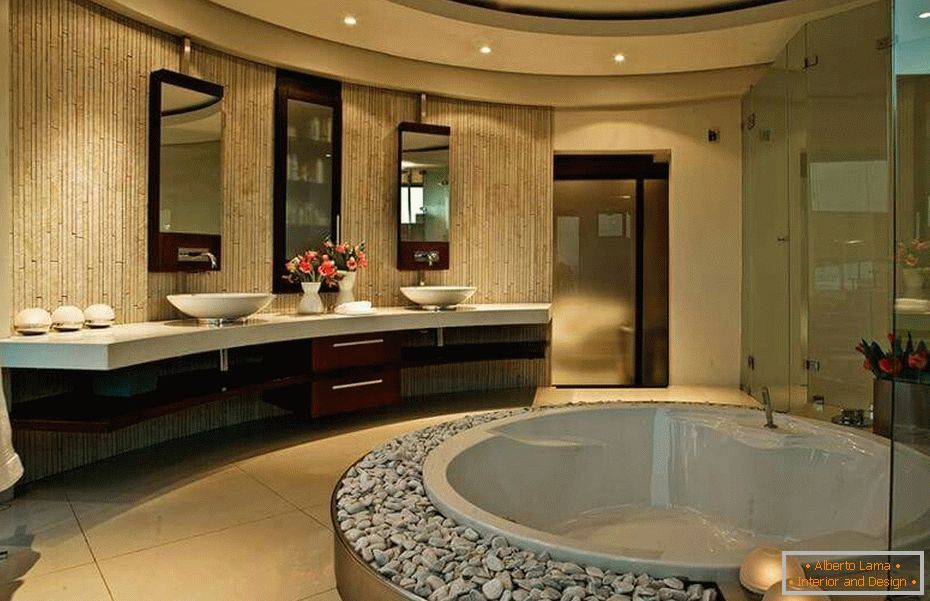 Модеран дизајн купатила у викендици