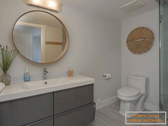 Модеран дизајн купатила у сивој боји - фотографија 2016