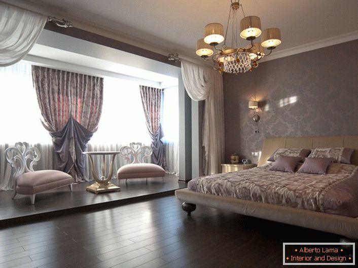 Спаваћа соба у стилу Арт Децо у сеоској кући у Лондону.
