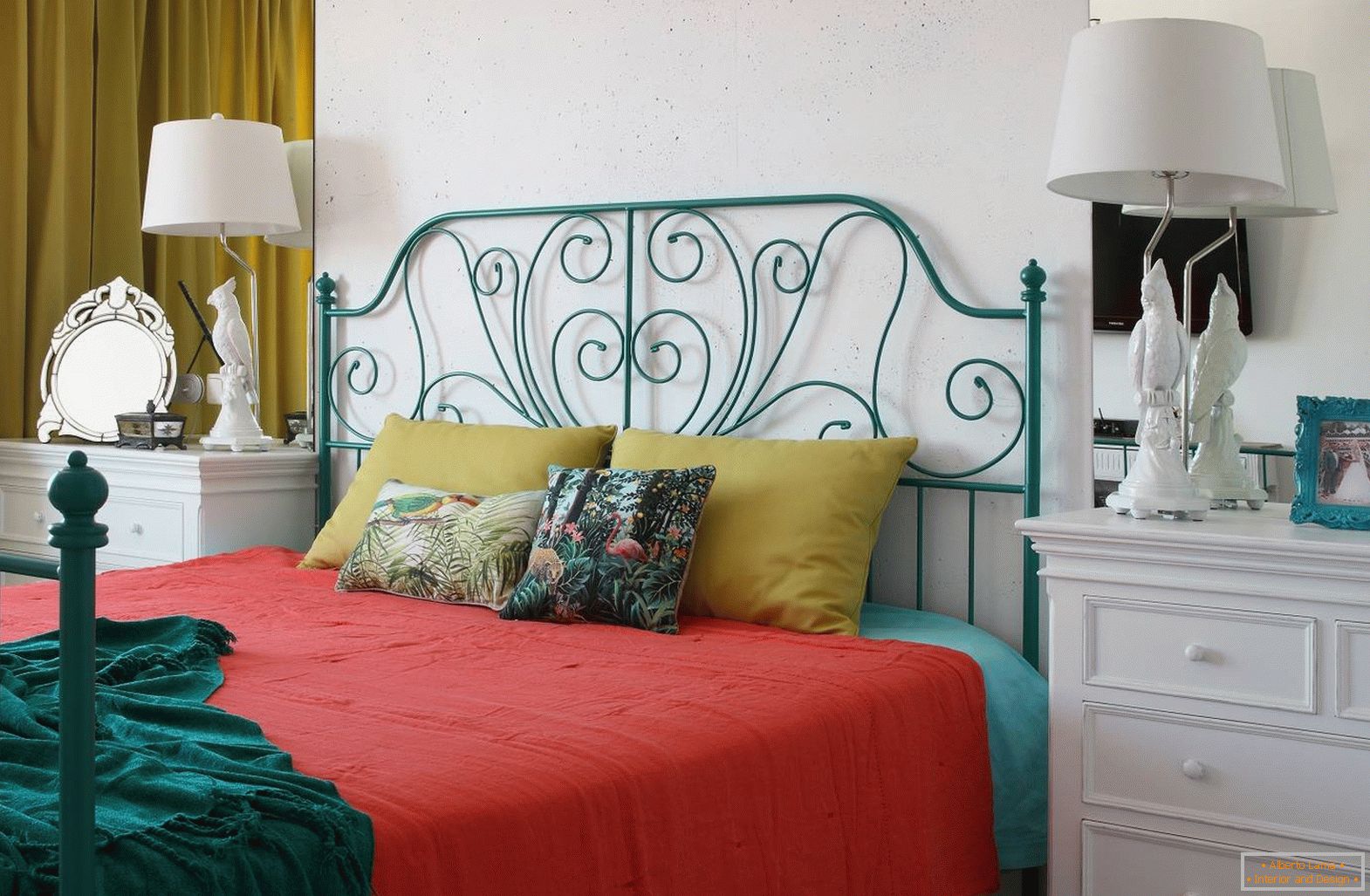 Спаваћа соба с кроватью в стиле 60-х