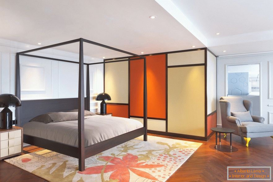 Оранге Спаваћа соба стилског стана у Пекингу