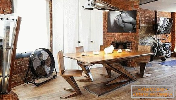 стол за кухињу у стилу поткровља, фотографија 20