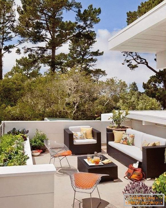 Отворите летњу терасу за фотографију куће у модерном стилу