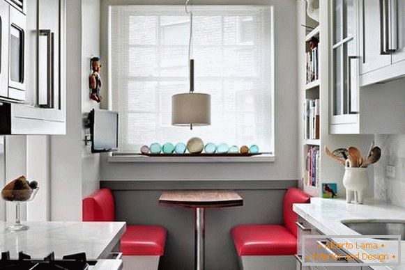 Како украсити трпезаријски простор у малој кухињи - 30 фотографија