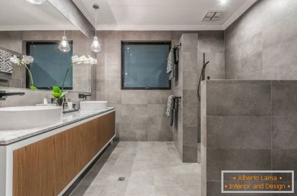 Луксузна модерна лофт стила купатило - фотографије