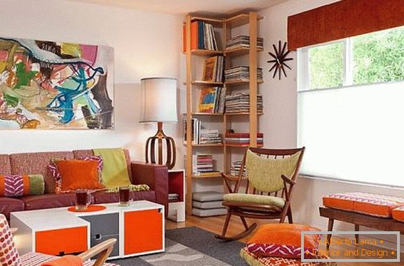 Декорирајте дневну собу у ретро стилу