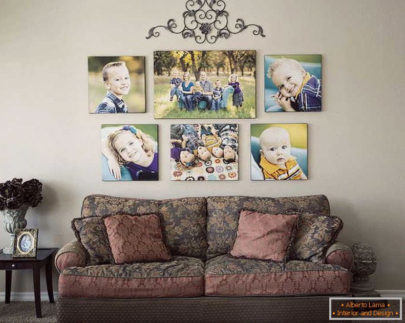 Породичне фотографије на стене в интерьере