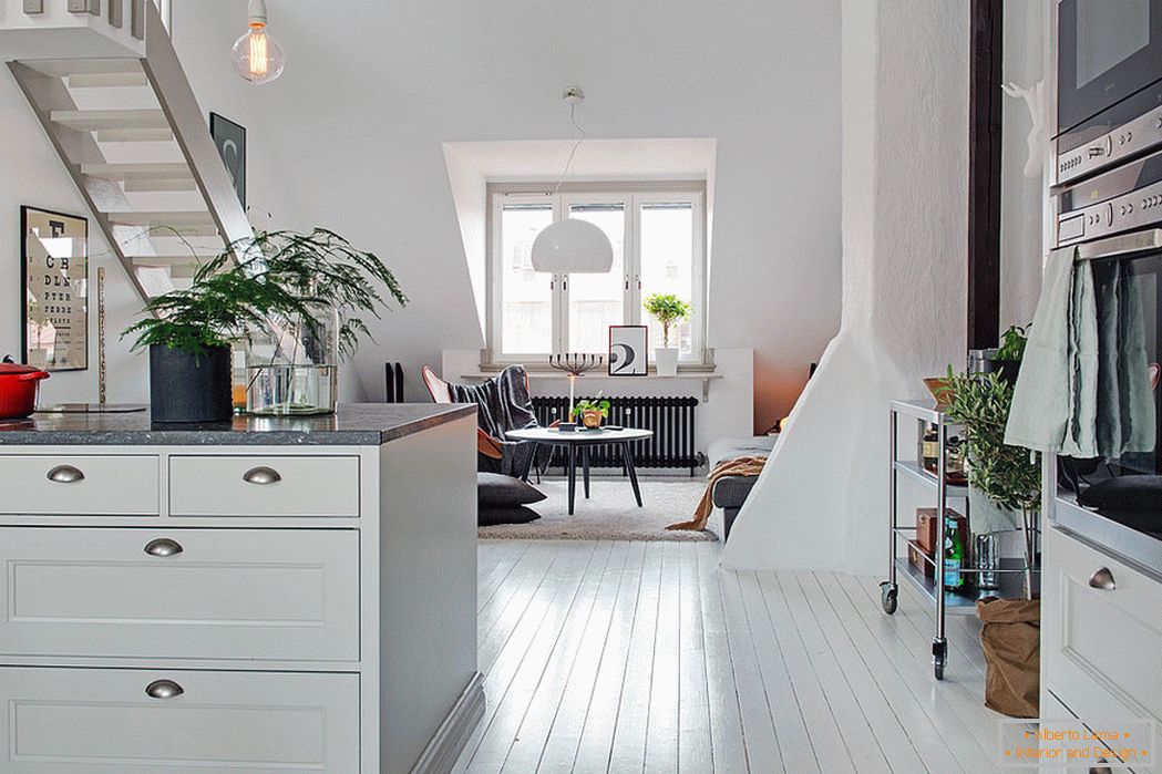 Унутрашњост мале куће у скандинавском стилу